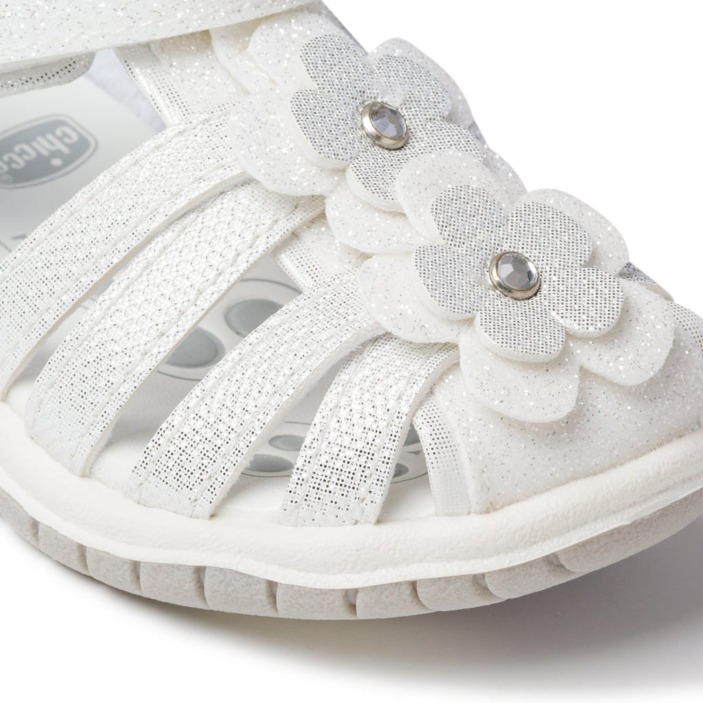 Sandali bianchi effetto glitterato Chicco Fiordaliso