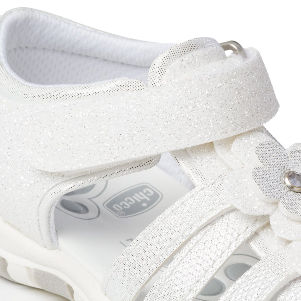 Sandali bianchi effetto glitterato Chicco Fiordaliso