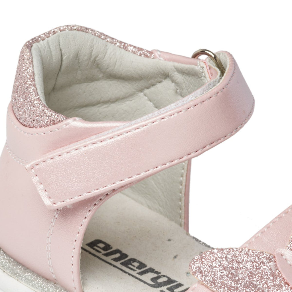 Sandali primi passi rosa con farfalla effetto glitterato Le Scarpe di Alice