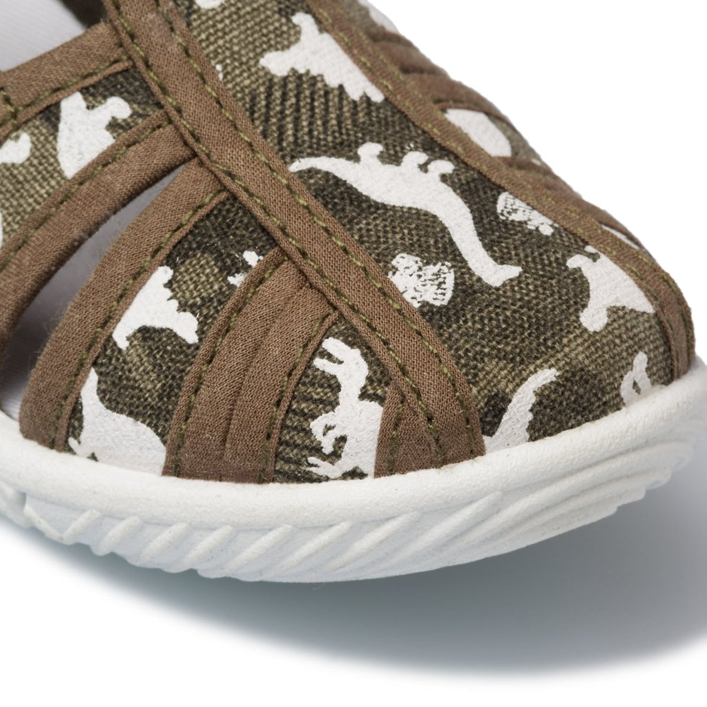 Pantofole khaki in tessuto stampato Chicco Tullio