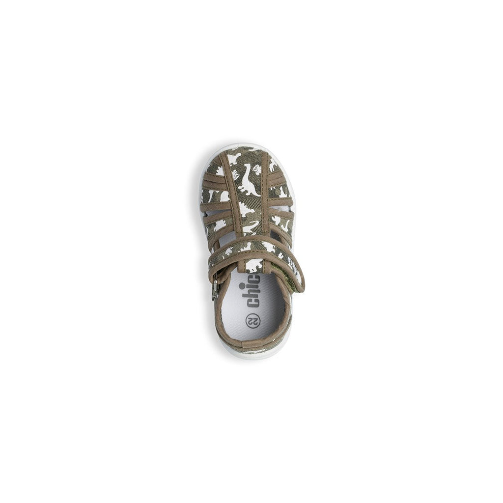 Pantofole khaki in tessuto stampato Chicco Tullio