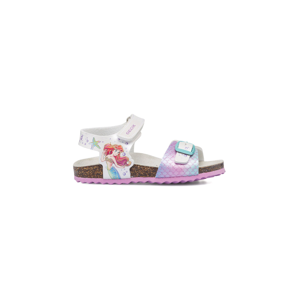 Sandali bianchi da bambina con stampa La Sirenetta Geox Adriel
