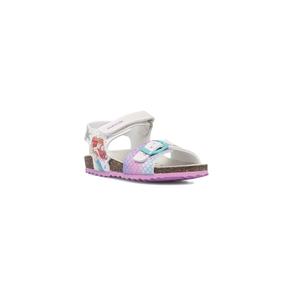 Sandali bianchi da bambina con stampa La Sirenetta Geox Adriel