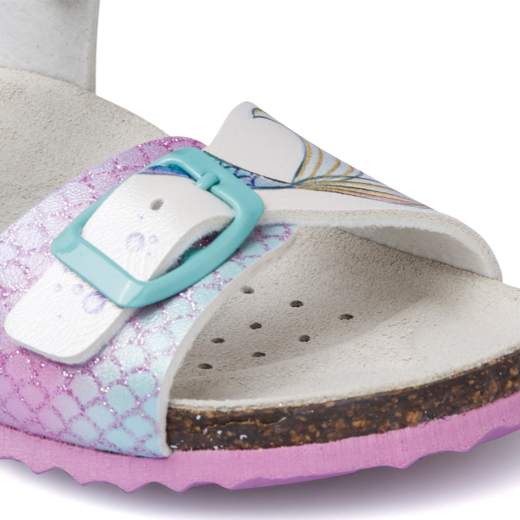 Sandali bianchi da bambina con stampa La Sirenetta Geox Adriel