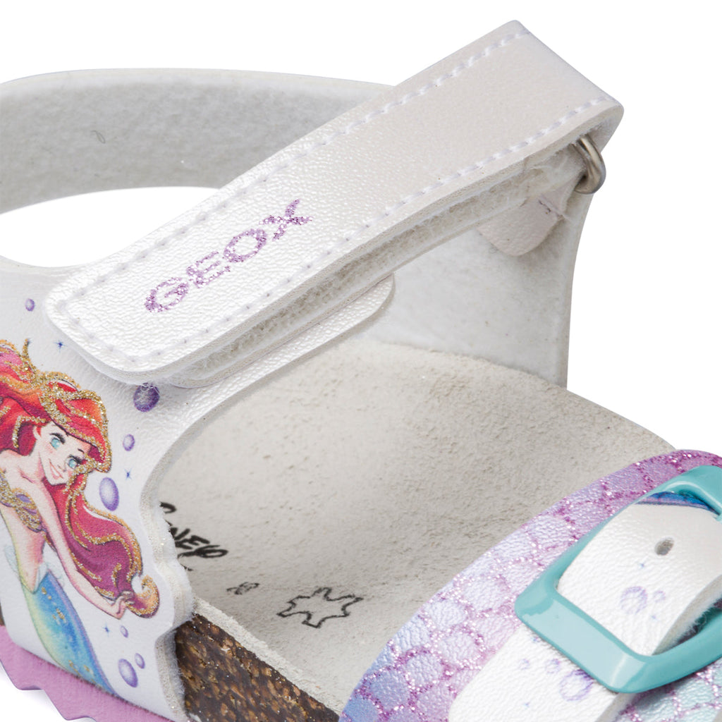 Sandali bianchi da bambina con stampa La Sirenetta Geox Adriel
