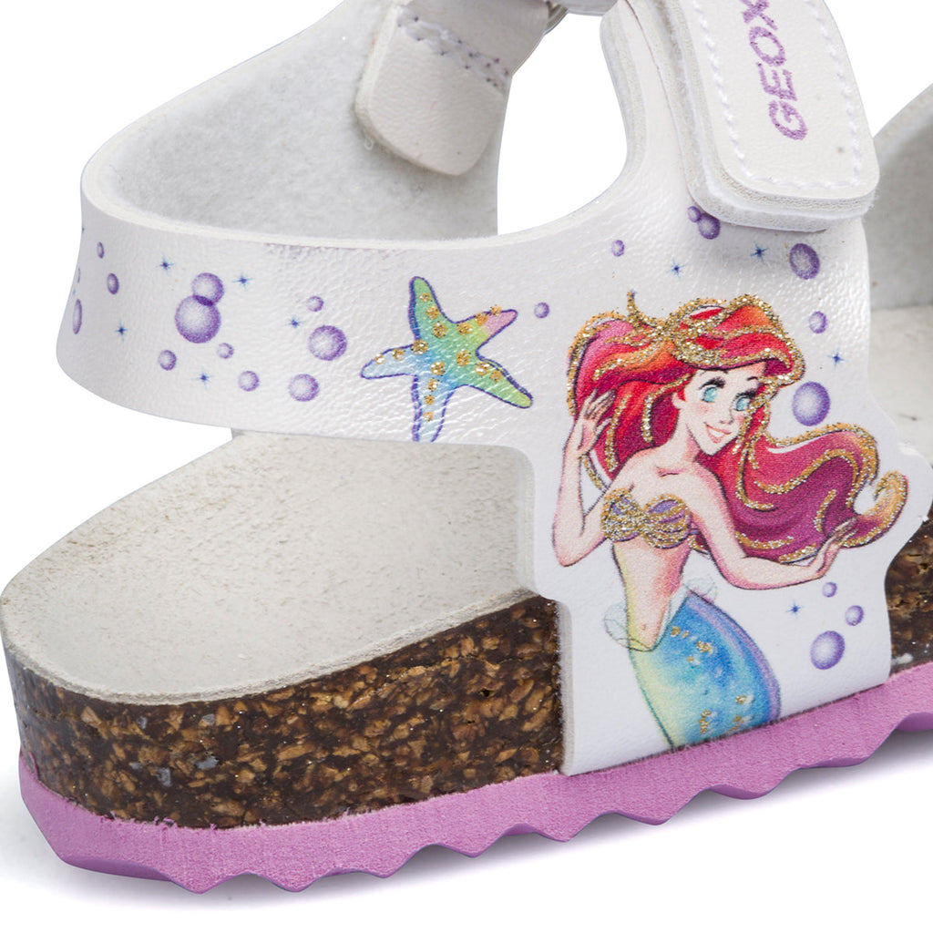 Sandali bianchi da bambina con stampa La Sirenetta Geox Adriel