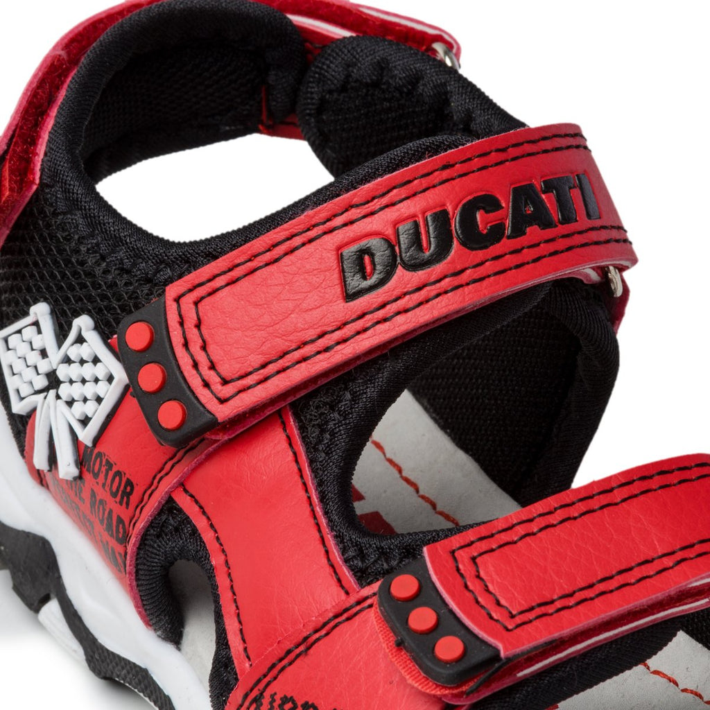 Sandali rossi con logo a contrasto Ducati