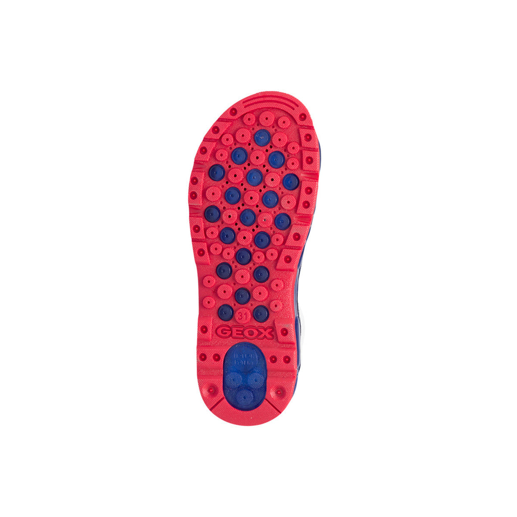Sandali blu da bambino con luci nella suola e stampa Spiderman Geox Android