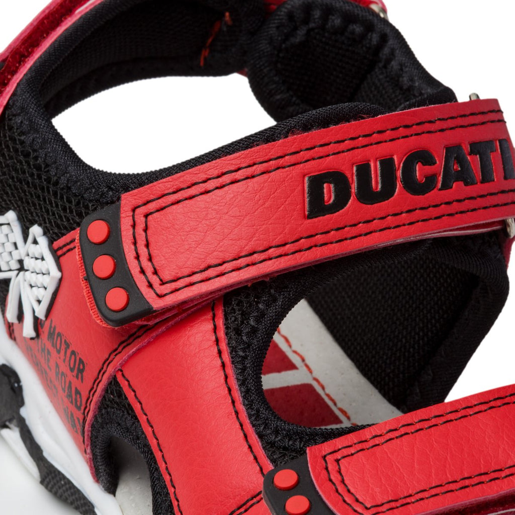 Sandali rossi con logo a contrasto Ducati
