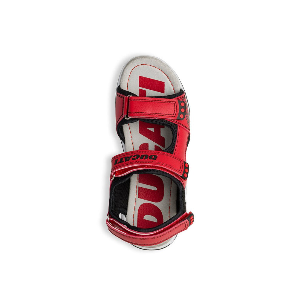 Sandali rossi con logo a contrasto Ducati