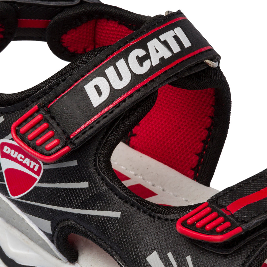 Sandali neri da bambino con logo laterale Ducati