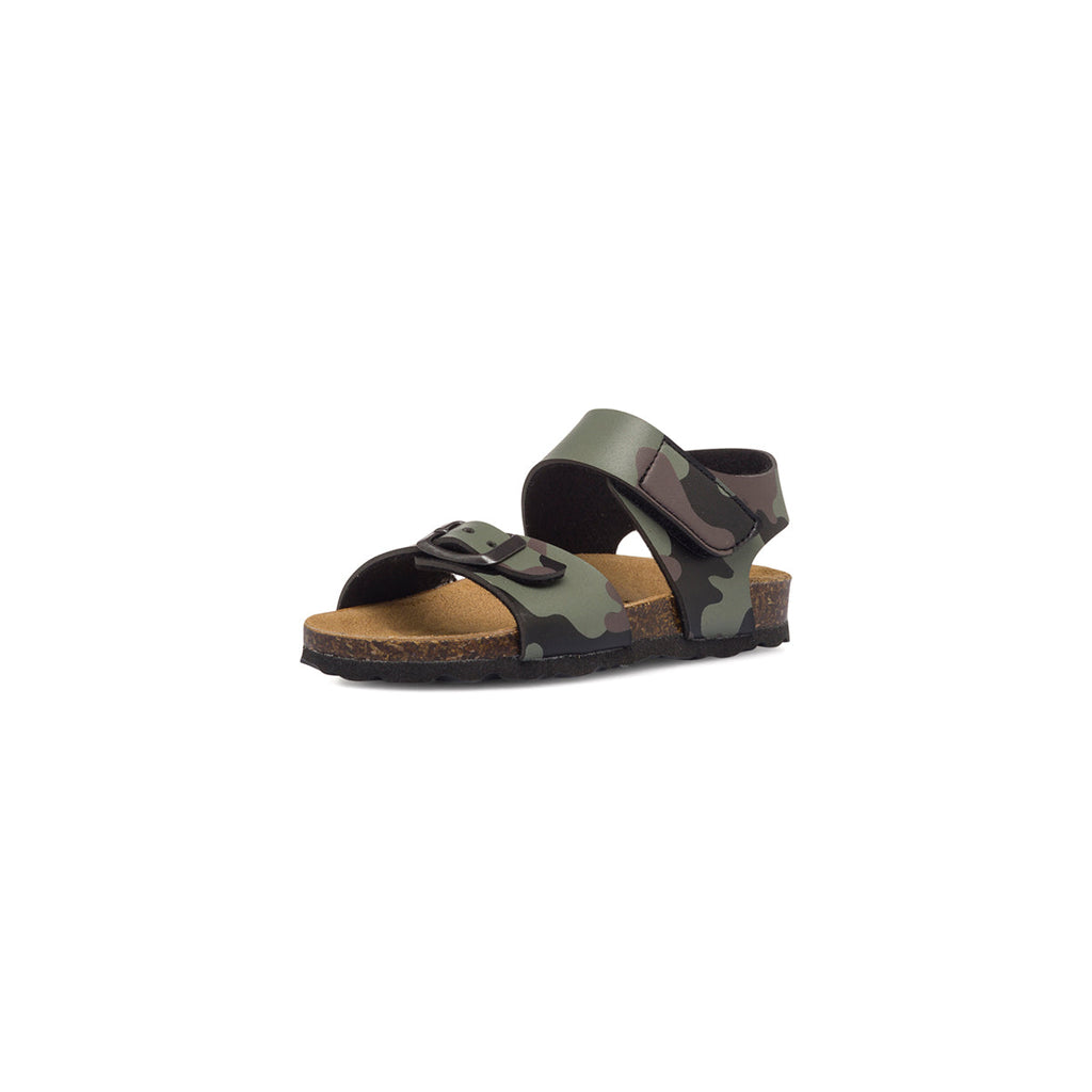 Sandali verde militare da bambino con stampa campuflage Weep & Smile