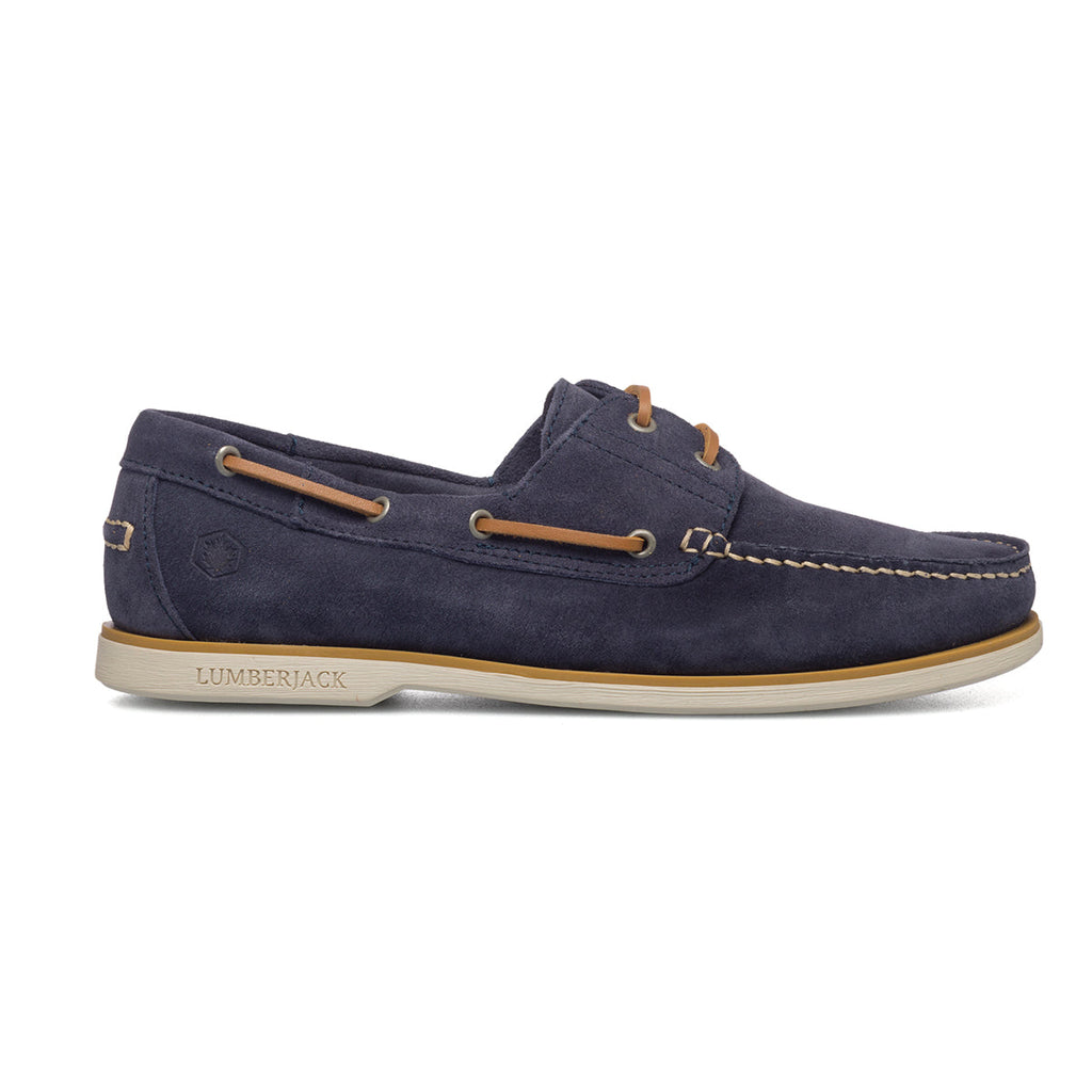 Mocassini da barca blu in pelle scamosciata Lumberjack Navigator