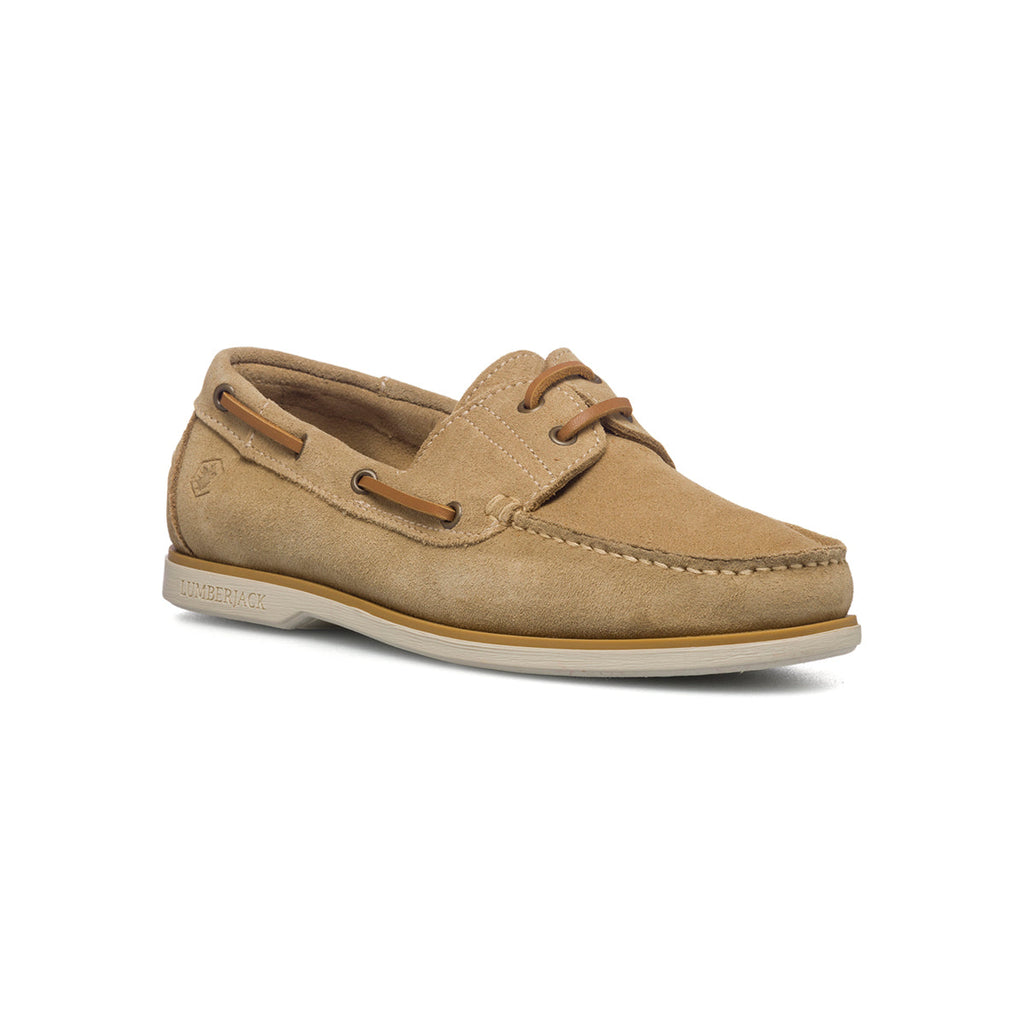 Mocassini da barca beige in pelle scamosciata Lumberjack Navigator