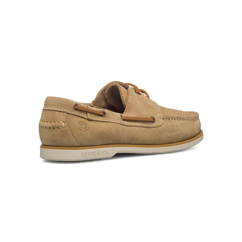 Mocassini da barca beige in pelle scamosciata Lumberjack Navigator