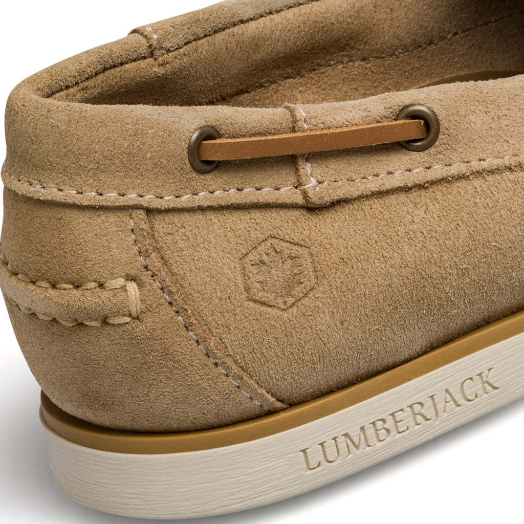Mocassini da barca beige in pelle scamosciata Lumberjack Navigator