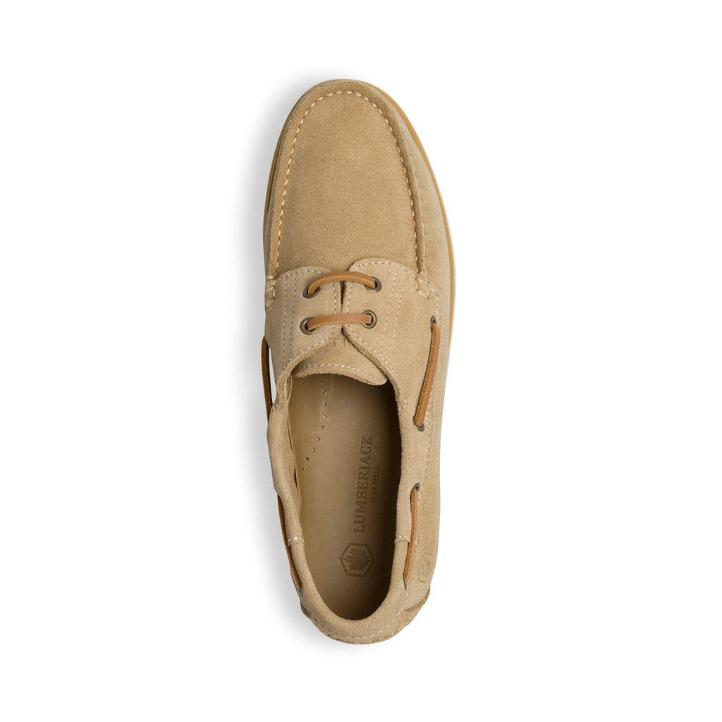 Mocassini da barca beige in pelle scamosciata Lumberjack Navigator