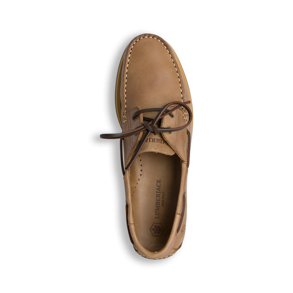 Mocassini da barca marroni in pelle da uomo Lumberjack Navigator