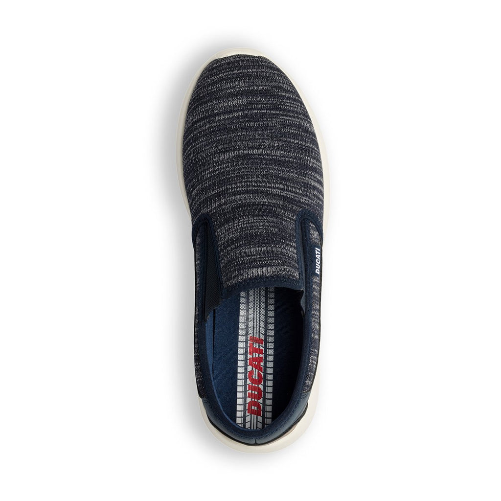 Slip-on blu navy in tessuto con inserti elastici Ducati