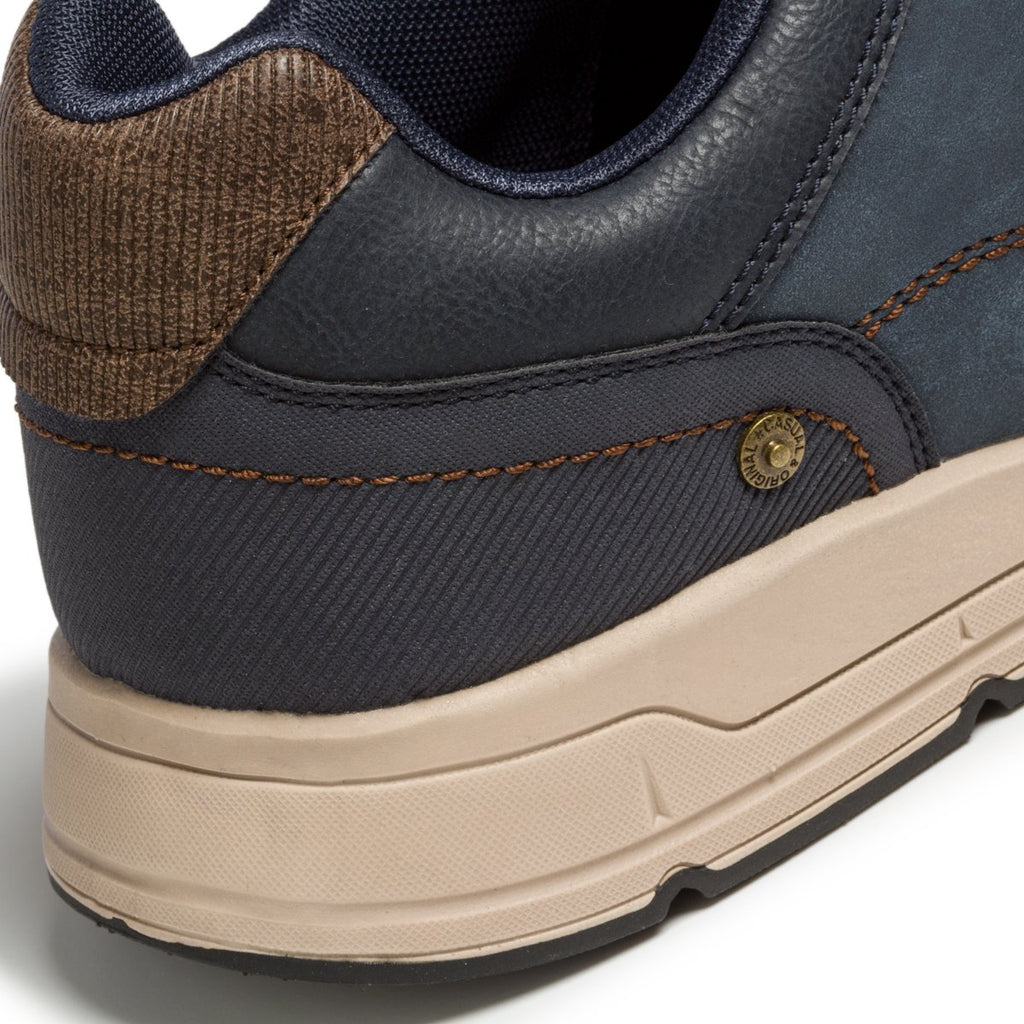 Sneakers blu navy con cuciture a contrasto e dettagli marroni Ducati