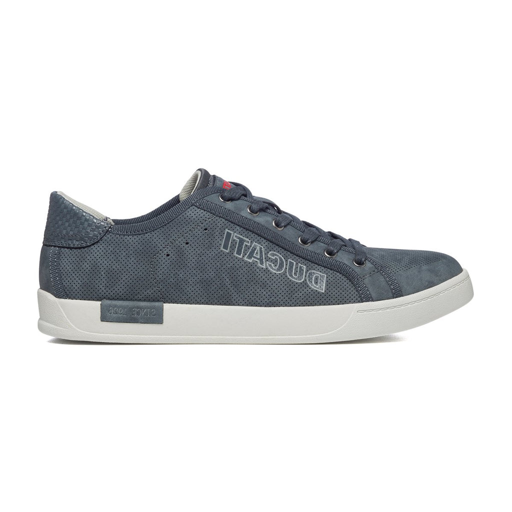 Sneakers blu navy traforate con logo laterale Ducati