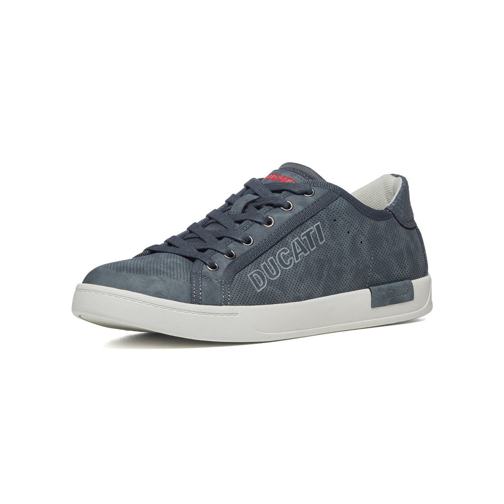 Sneakers blu navy traforate con logo laterale Ducati