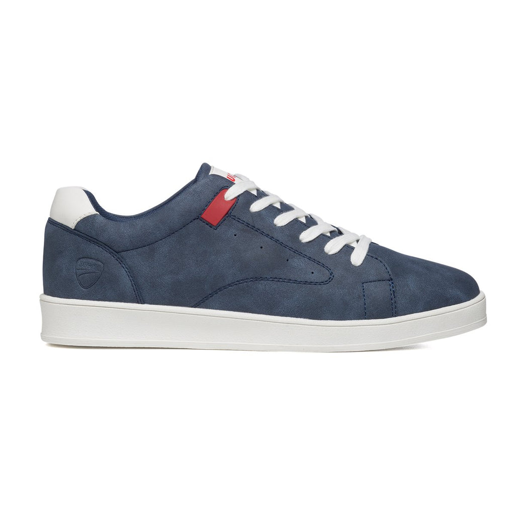 Sneakers blu navy con dettagli rossi e logo laterale Ducati