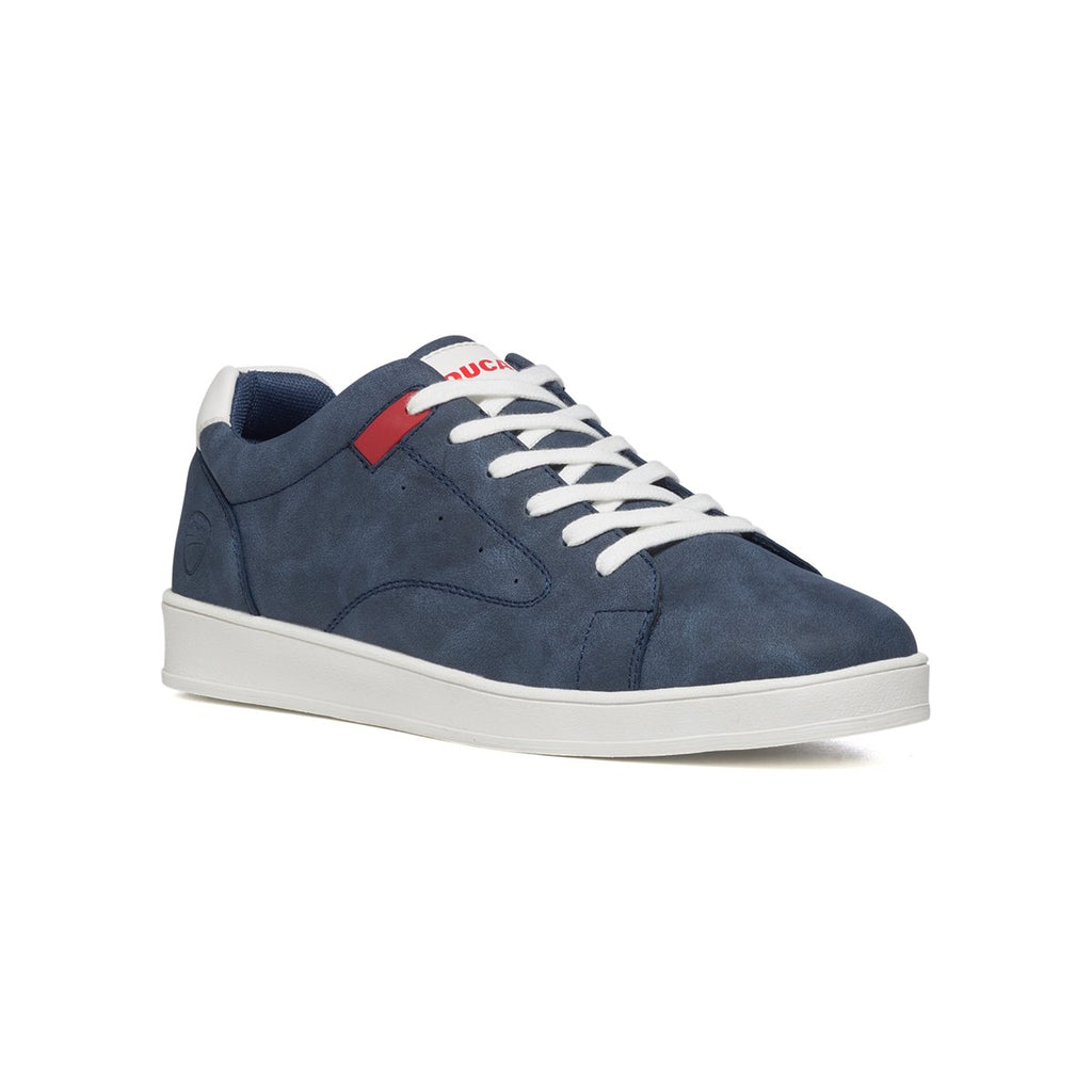 Sneakers blu navy con dettagli rossi e logo laterale Ducati