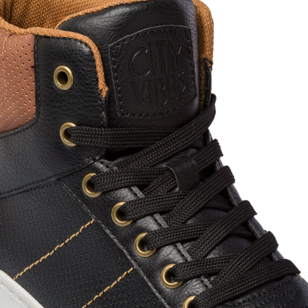 Sneakers alte nere con colletto a contrasto Patrick