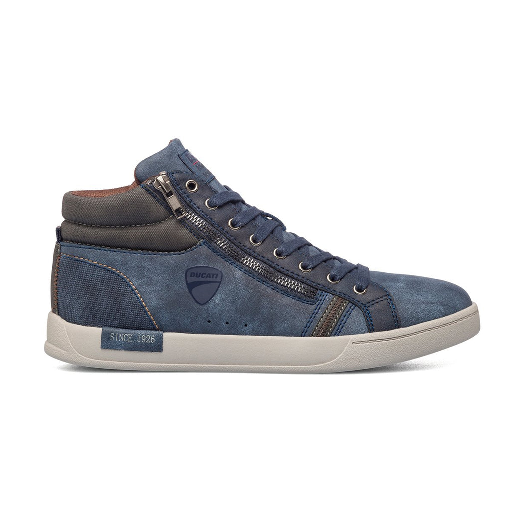 Sneakers alte blu con zip laterale Ducati