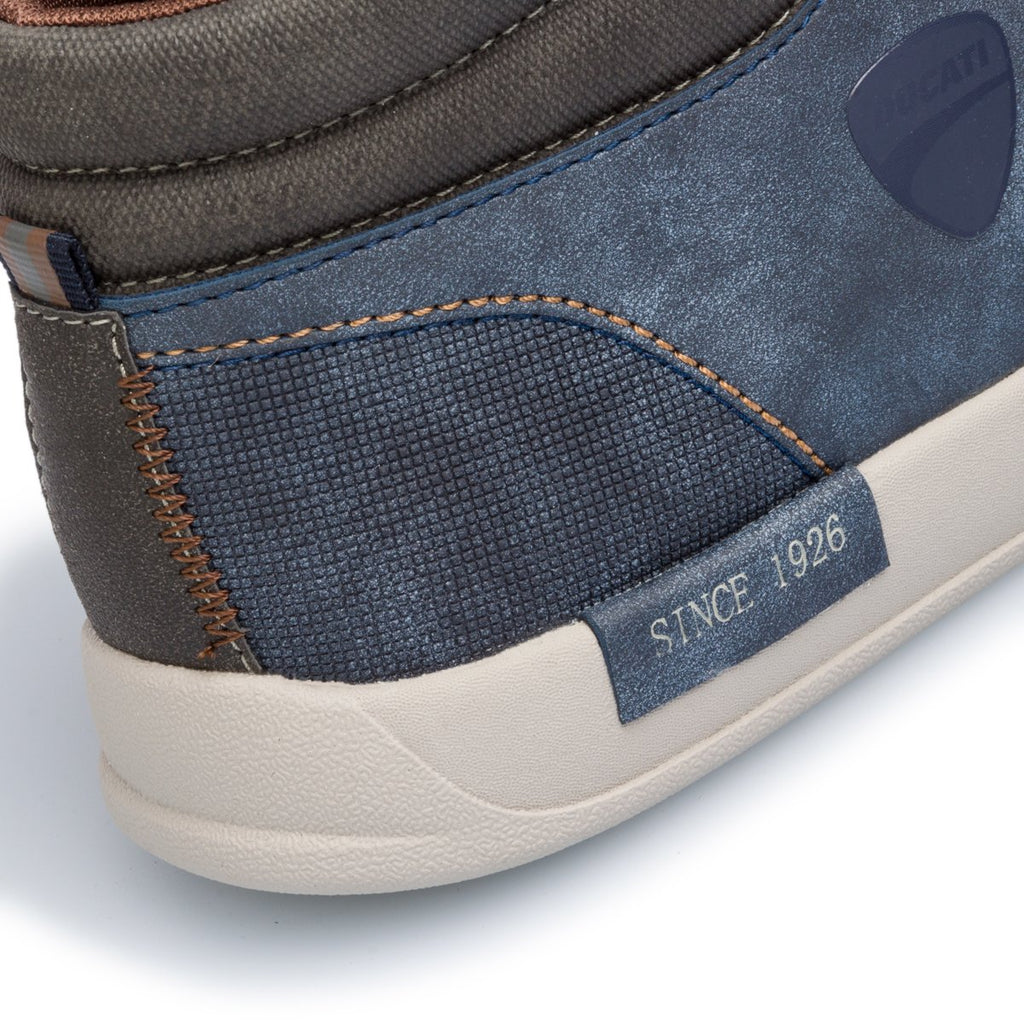 Sneakers alte blu con zip laterale Ducati