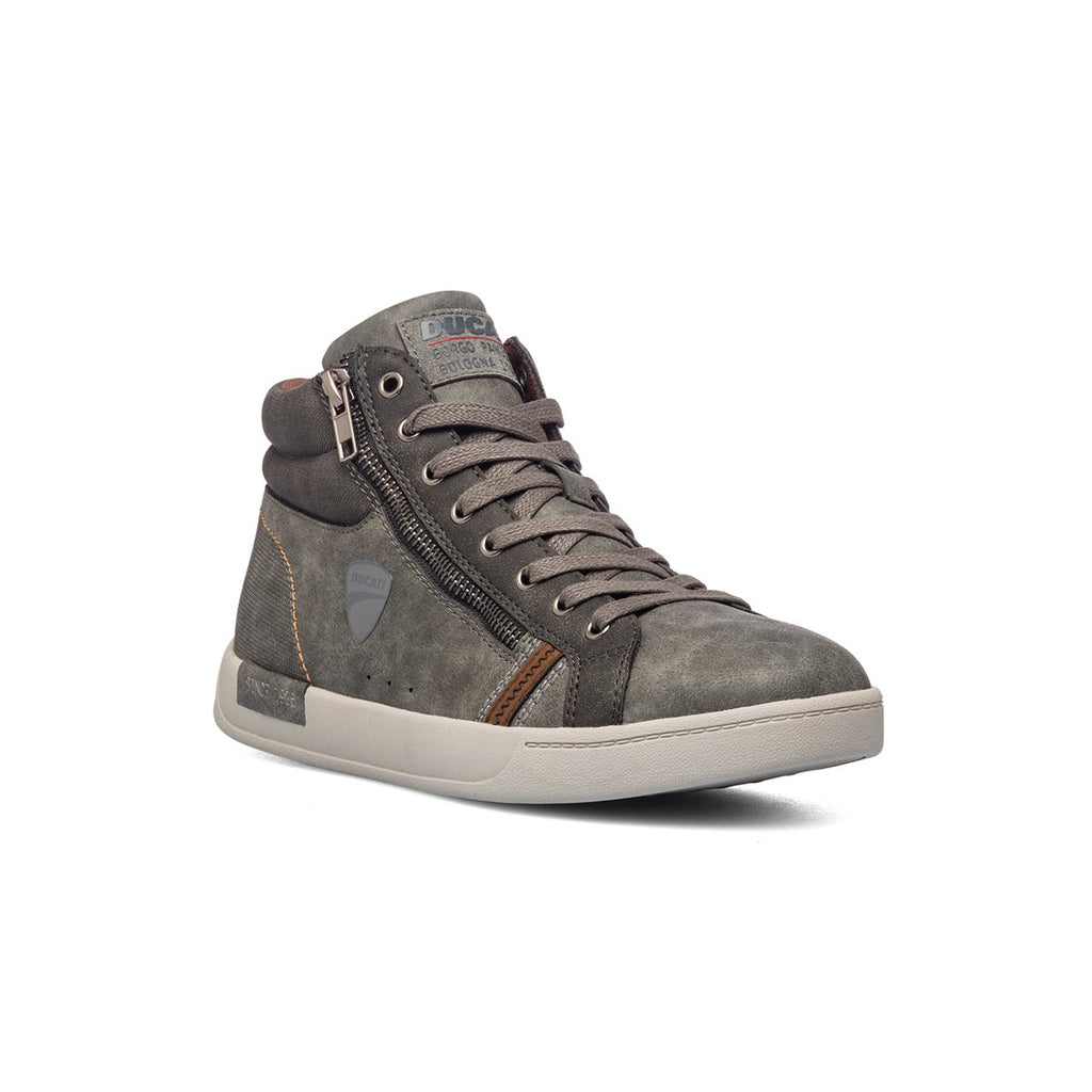 Sneakers alte grigie con zip laterale Ducati