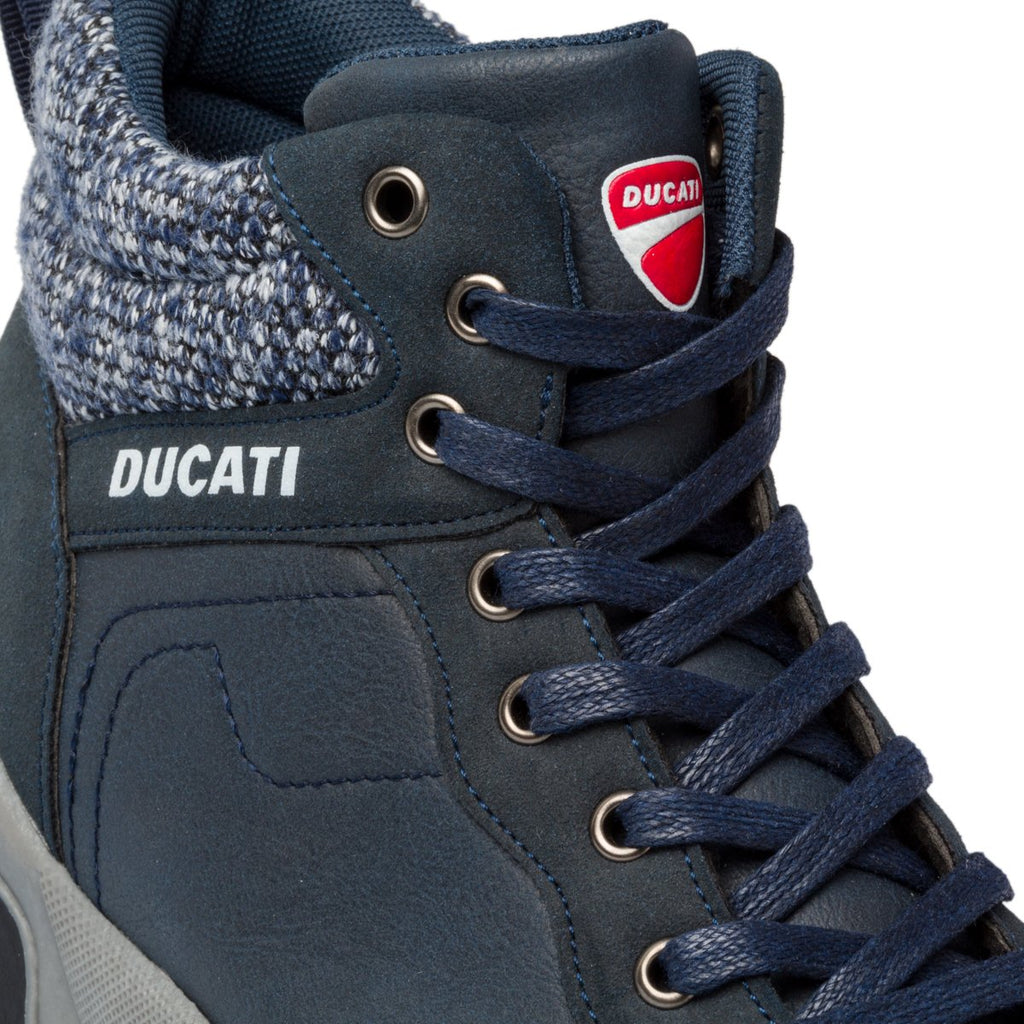 Sneakers alte blu con logo sulla linguetta Ducati