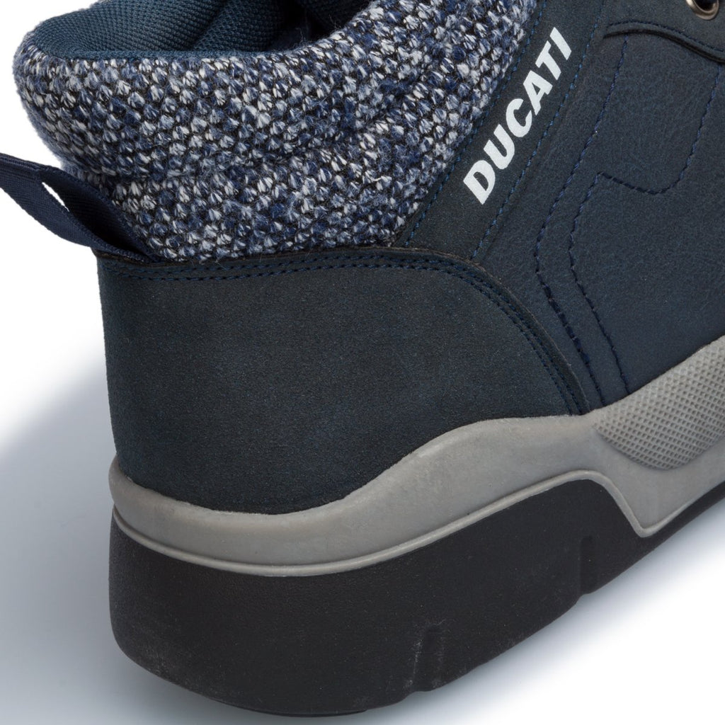 Sneakers alte blu con logo sulla linguetta Ducati