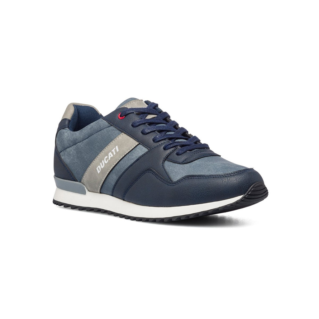 Sneakers blu jeans con logo sul tallone Ducati