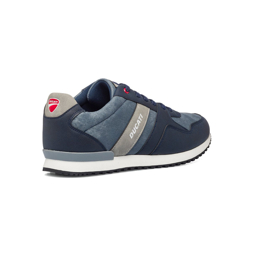 Sneakers blu jeans con logo sul tallone Ducati