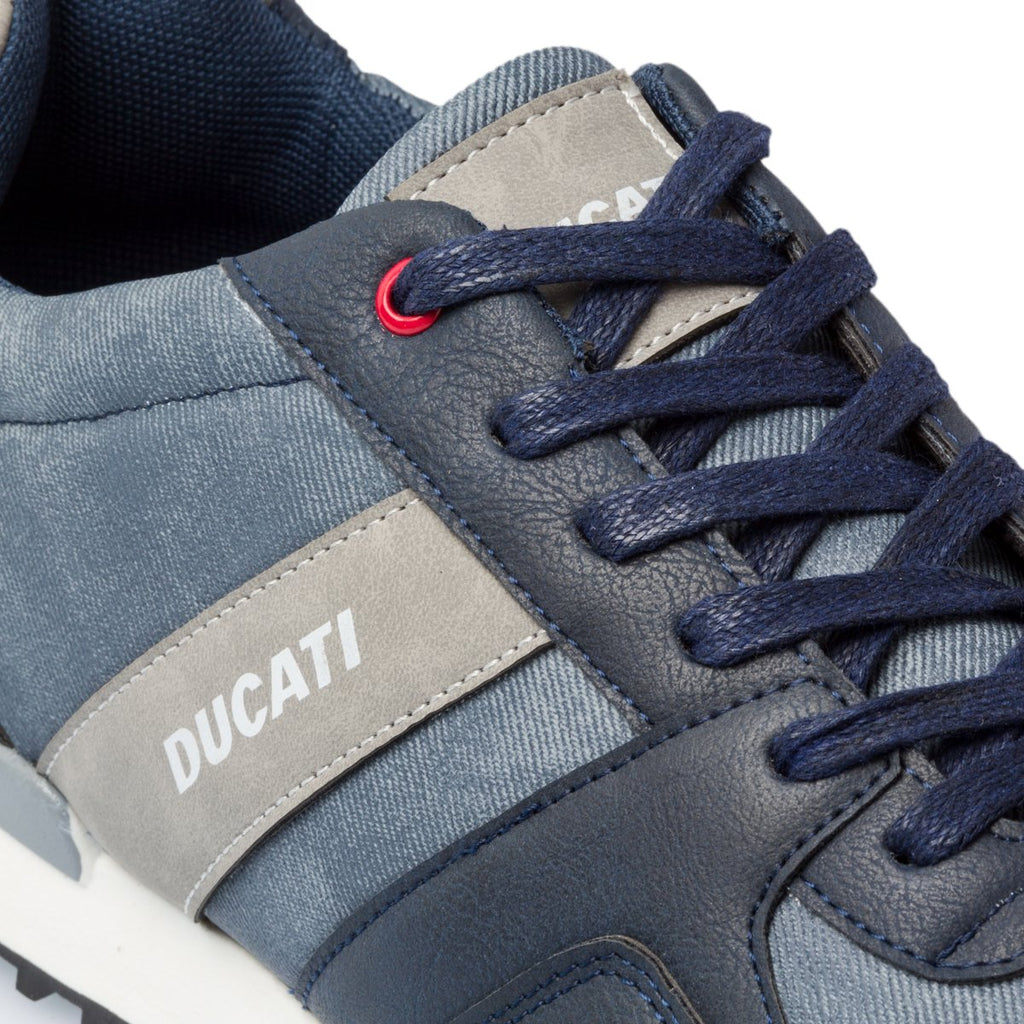 Sneakers blu jeans con logo sul tallone Ducati