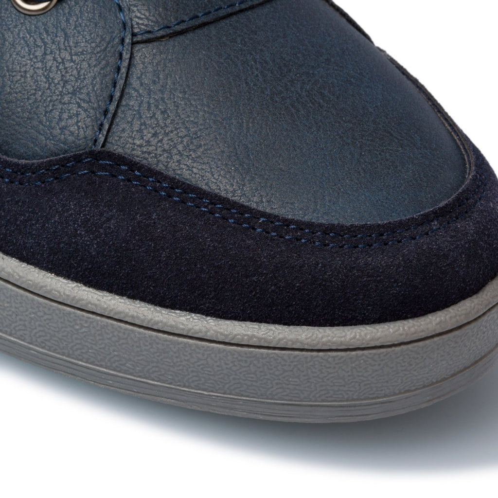 Sneakers blu e marroni con logo sul tallone Ducati