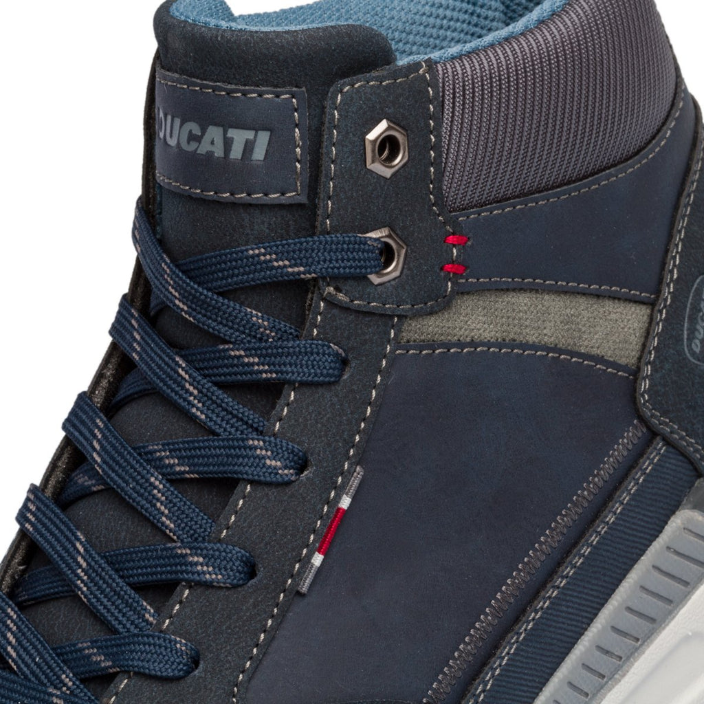 Sneakers alte blu con patch logo Ducati