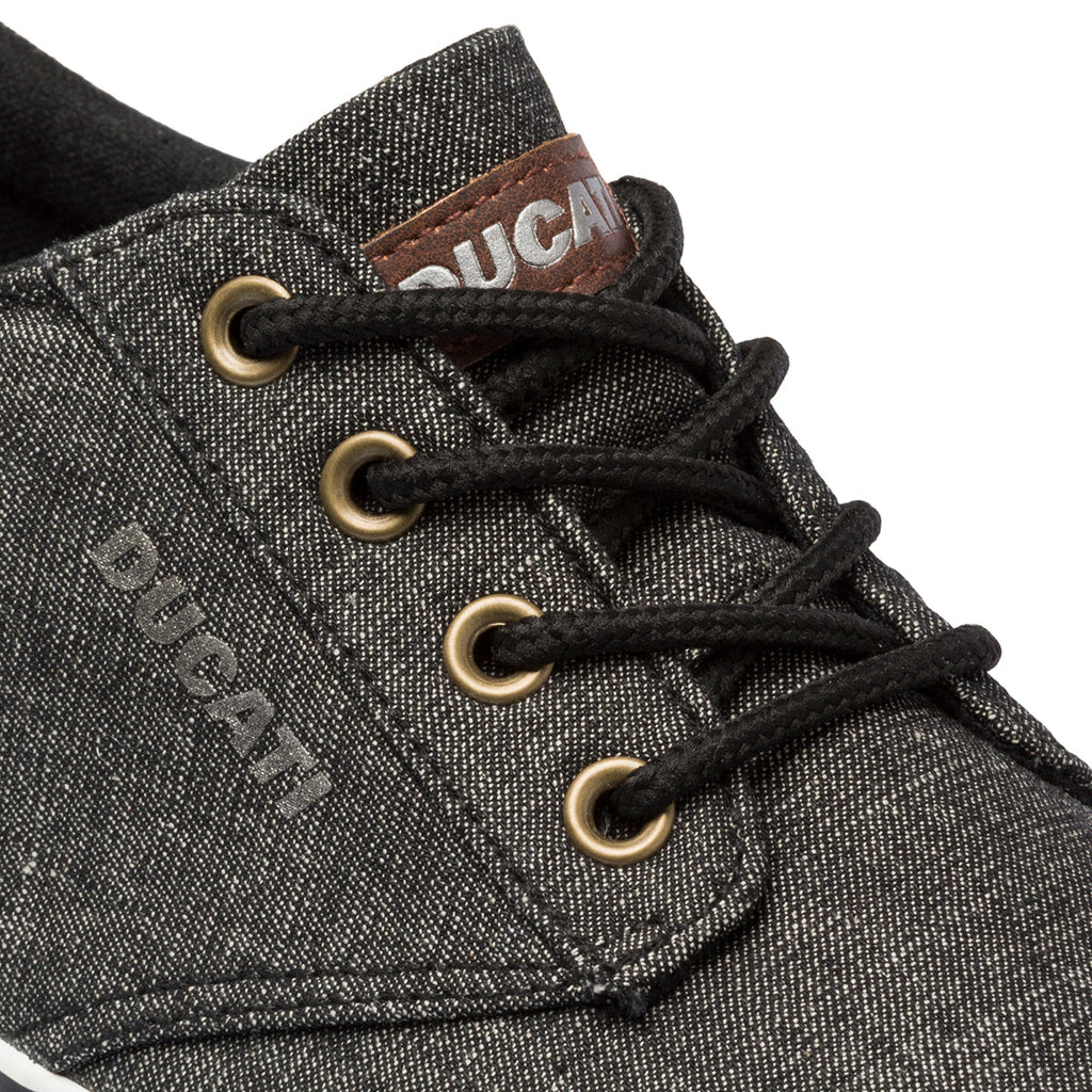 Sneakers nere in tessuto da uomo con logo laterale Ducati