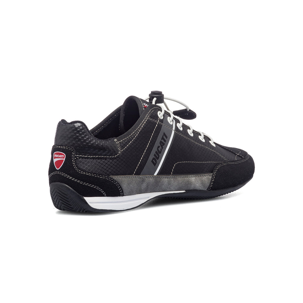 Sneakers nere in tessuto da uomo con logo laterale Ducati