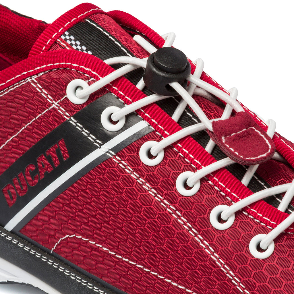 Sneakers rosse in tessuto da uomo con logo laterale Ducati