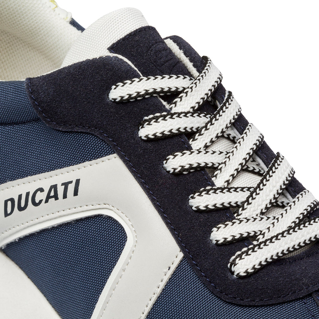 Sneakers blu da uomo con logo sul tallone Ducati