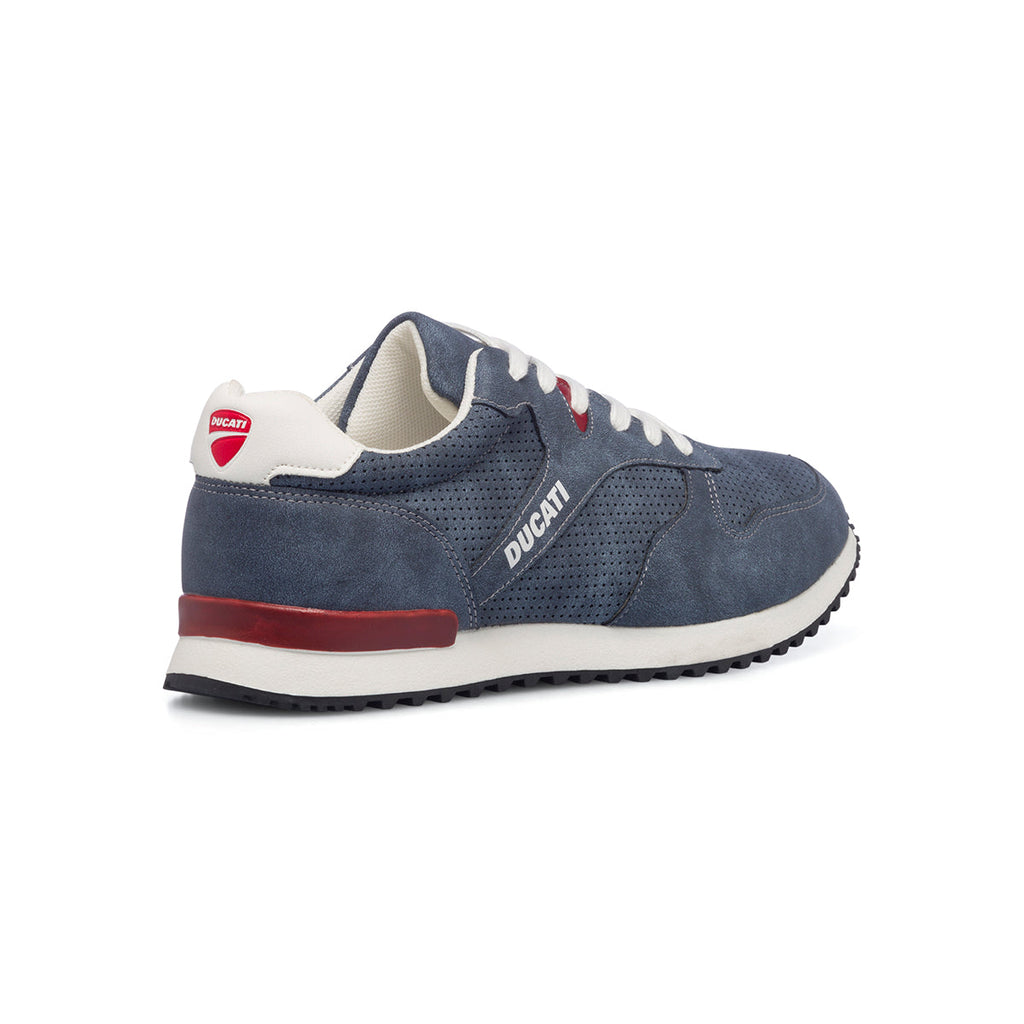 Sneakers blu da uomo con logo sul tallone Ducati