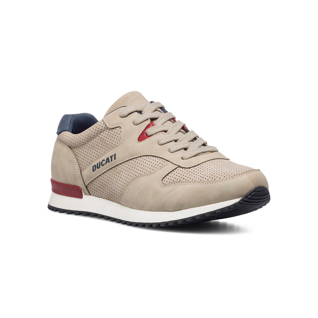 Sneakers beige da uomo con dettagli traforati Ducati