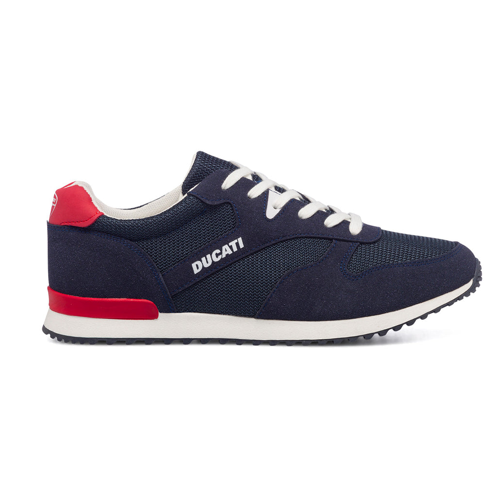 Sneakers blu da uomo con dettagli traforati Ducati