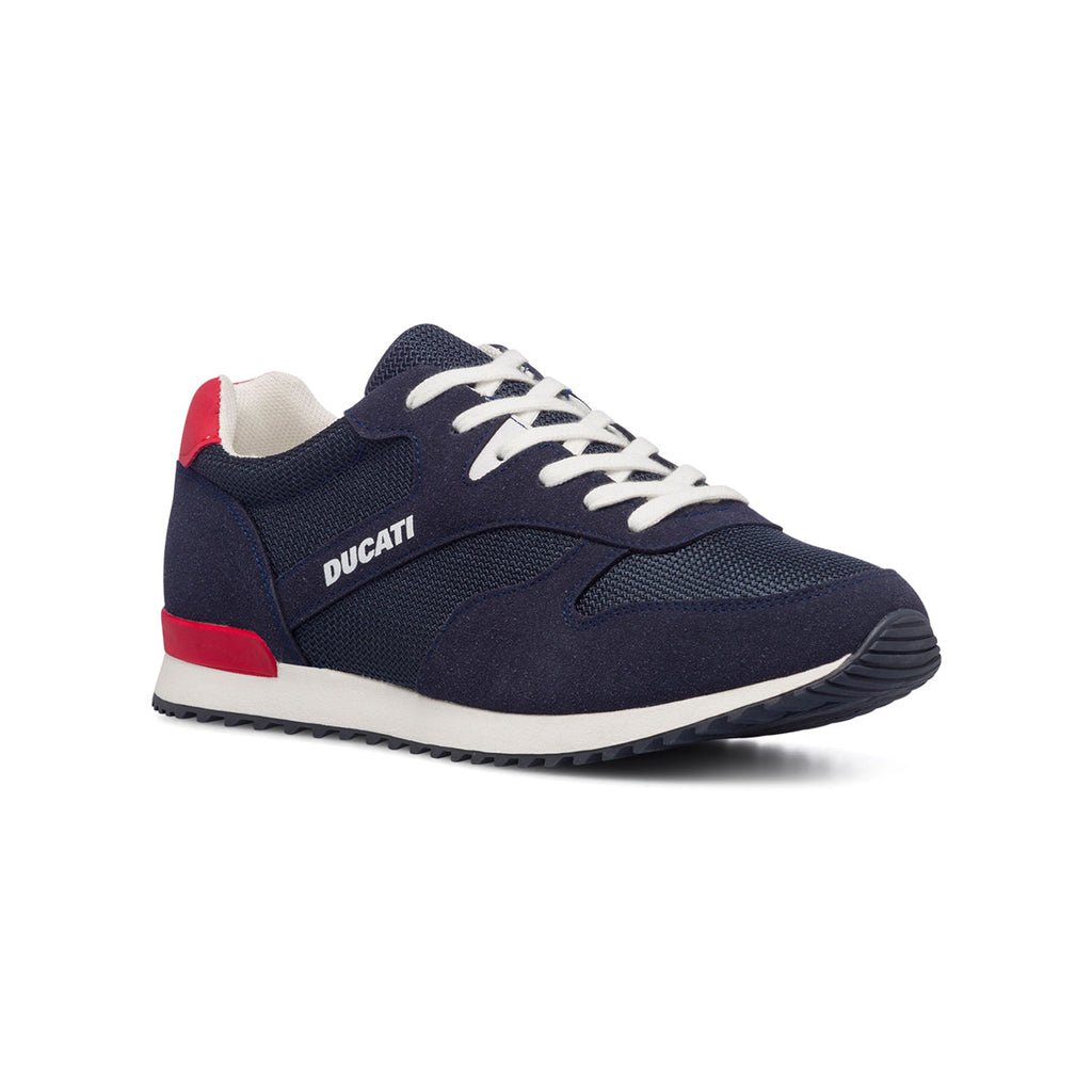 Sneakers blu da uomo con dettagli traforati Ducati