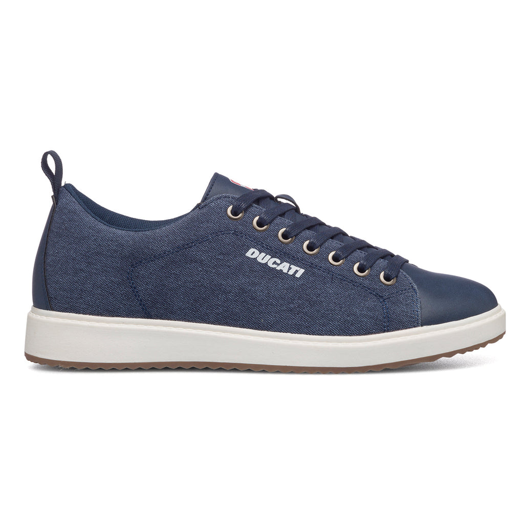 Sneakers blu navy da uomo con logo laterale Ducati