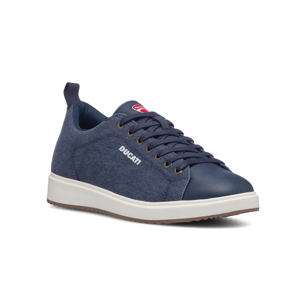 Sneakers blu navy da uomo con logo laterale Ducati