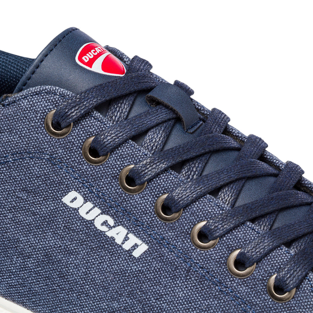 Sneakers blu navy da uomo con logo laterale Ducati